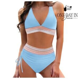 Blooming Jelly High Waist Bikini Swimsuit Size L